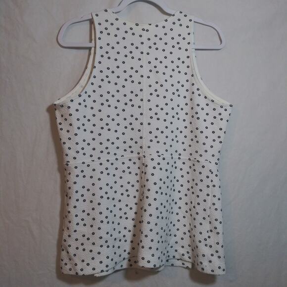 Maeve Anthropologie  Brenner Peplum Top Sleeveless Dotted Size L - Picture 3 of 9
